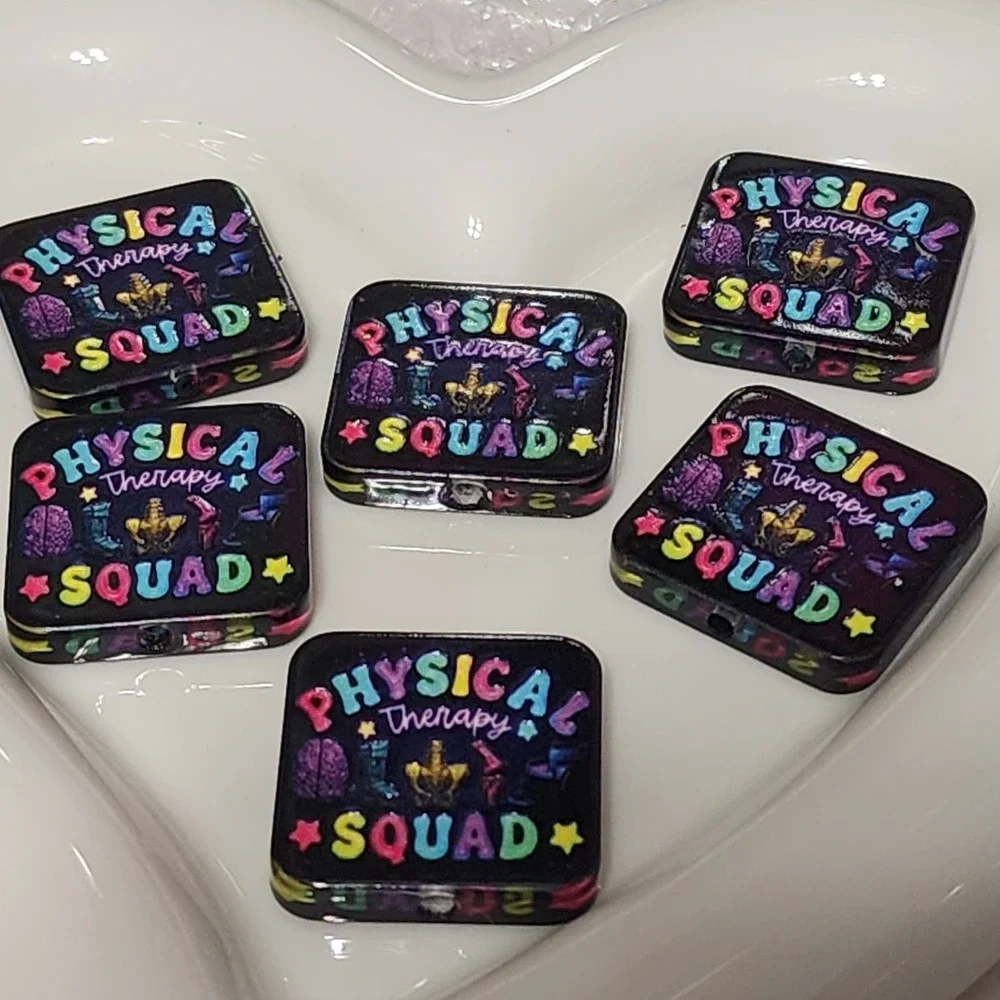 Physical Therapy Squad Beads 2 Pcs PT Focal Bead Beaded Pen Jewelry Making